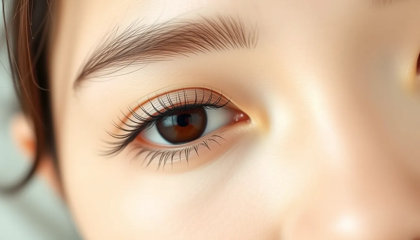 Natural eyelash extensions hand-applied lash-by-lash on a Singapore woman — Serenity Beaute