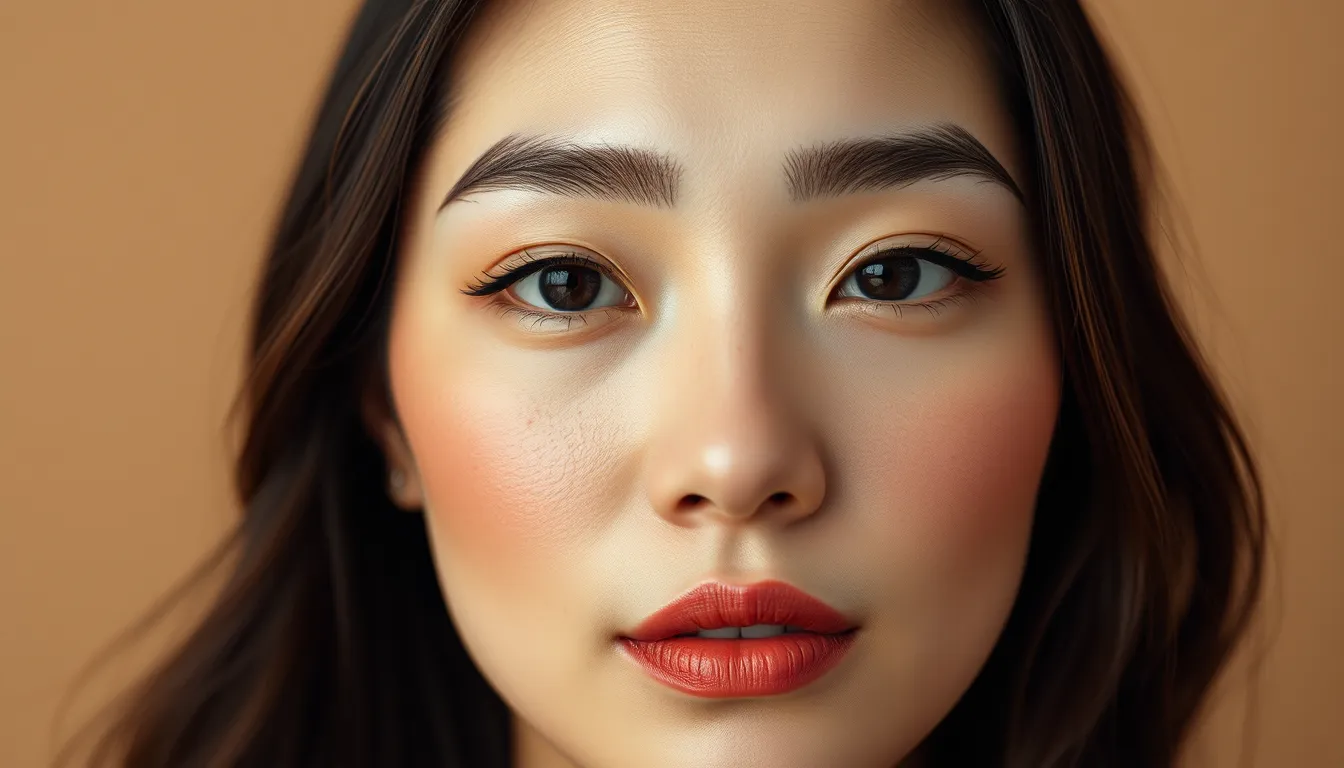 Natural eyebrow embroidery result on a Singapore woman, showing soft defined brows with realistic hair strokes