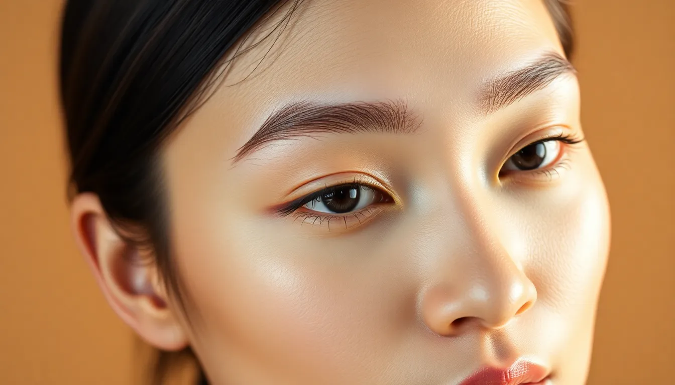 Natural-looking professionally shaped eyebrows on a Singapore woman — eyebrow threading and brow embroidery results at Serenity Beaute