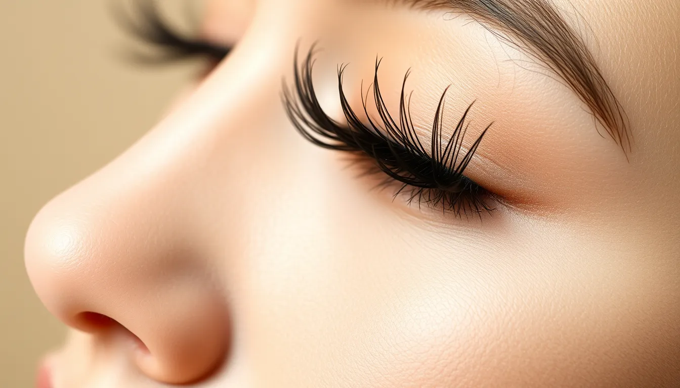 Close-up of a custom eyelash extension design applied lash-by-lash at Serenity Beaute, Tanjong Pagar Singapore