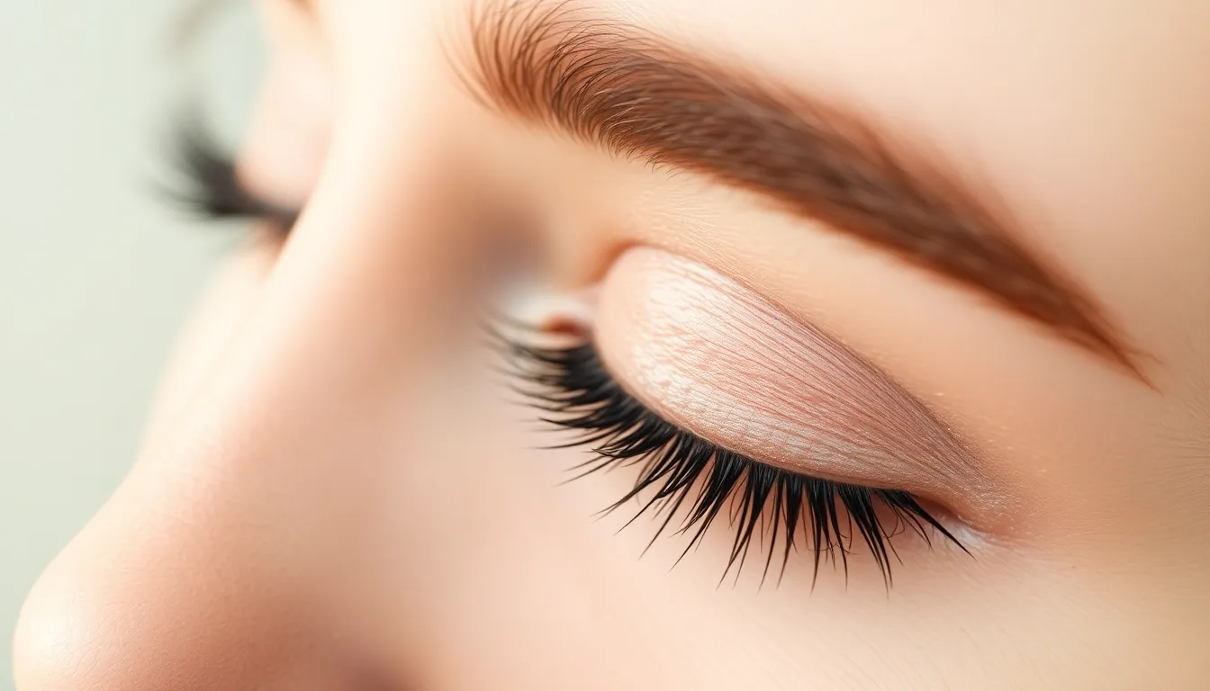 Close-up of natural-looking eyelash extensions applied lash-by-lash at Serenity Beaute Singapore, illustrating premium eyelash extension quality and pricing