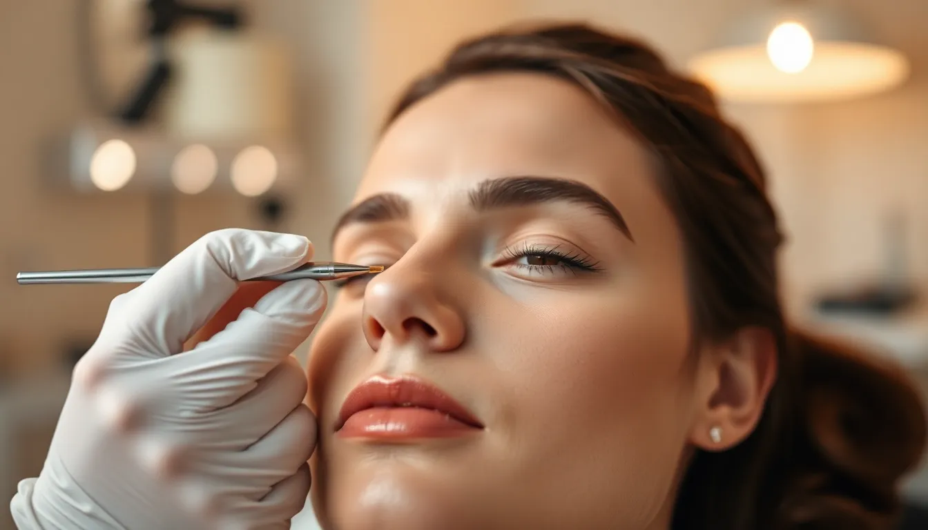 Professional eyelash extensions removal at a Singapore lash studio — artist using a micro-brush to safely dissolve adhesive and remove lash extensions