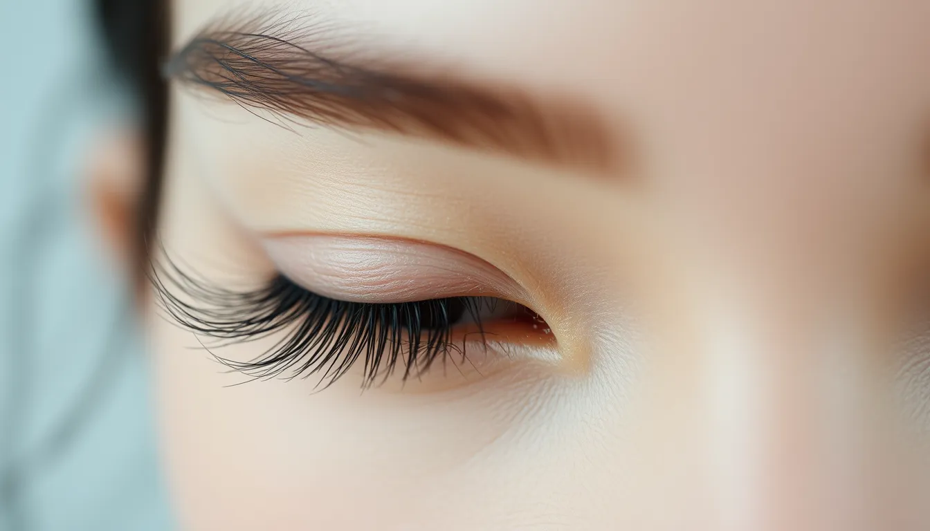 Natural wispy eyelash extensions applied lash-by-lash at Serenity Beauté Singapore