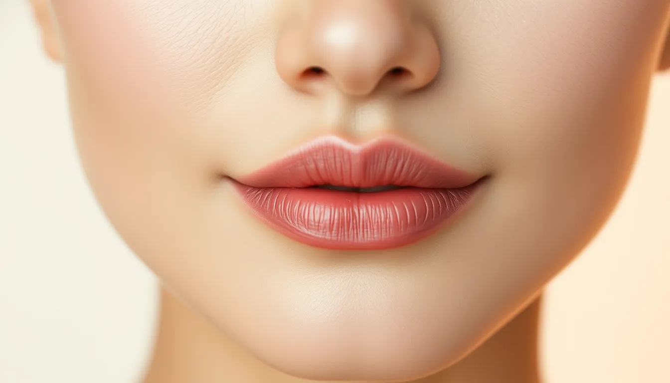 Natural Korean gradient lip embroidery result on a Singapore woman, showing soft lip blush colour with defined cupid's bow